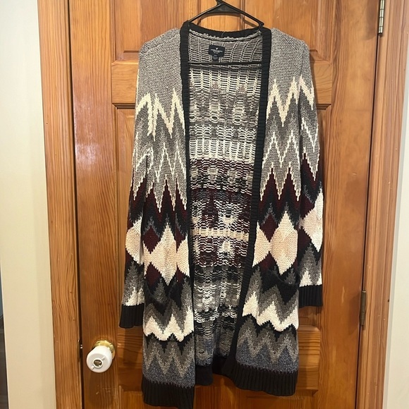 American Eagle outfitters long  heavy knit open cardigan sweater size medium. - Picture 1 of 5